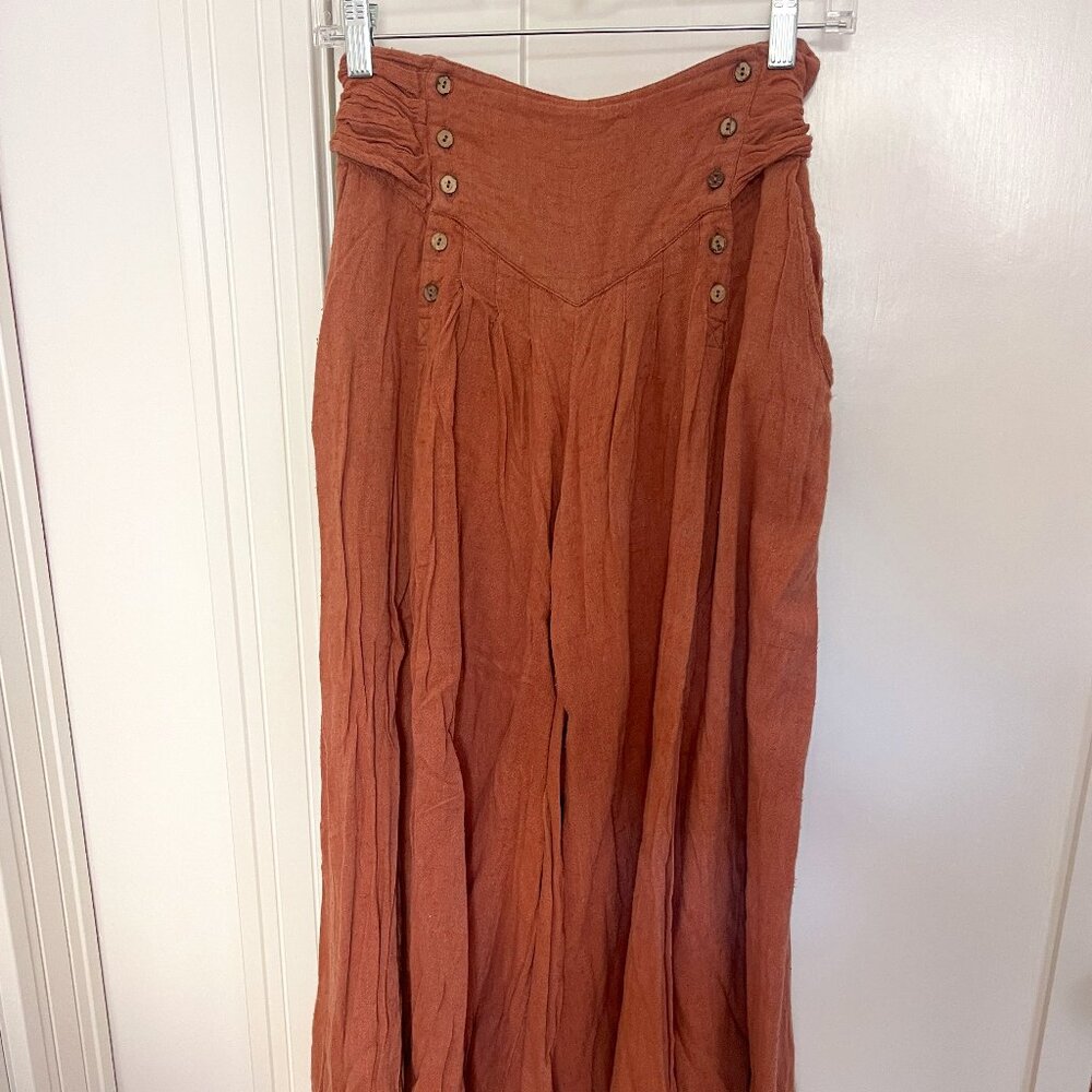 Free People Rust Wide-Leg Pants